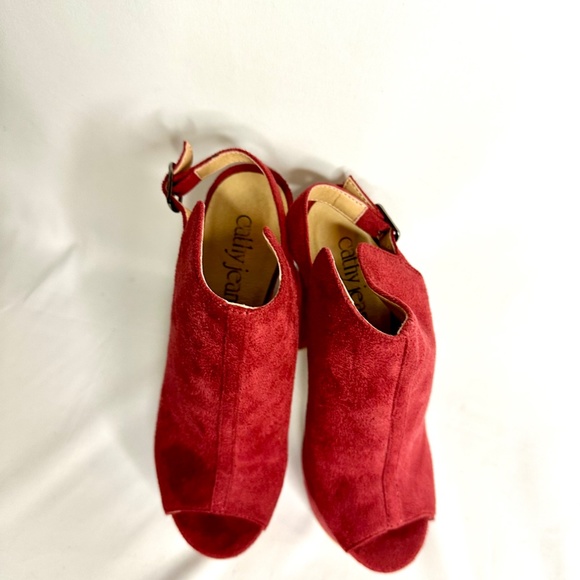 Cathy Jean Sling Back Platform Chunky Heels - Picture 6 of 7